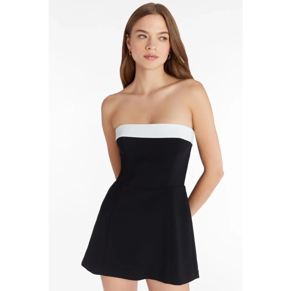Amanda Uprichard Kerry Skort Romper in Black & Ivory X-Small New Womens Dressy - Picture 15 of 15